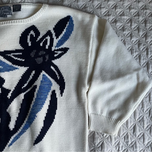 Vintage Jimmy Garcia Hand Loomed Abstract Floral Sweater • Size Medium - Picture 12 of 15